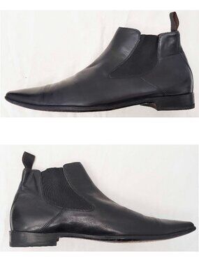 AVC by Adriana V. Campanile Men's Black Leather Chelsea Boots Shoes 44 US 10.5